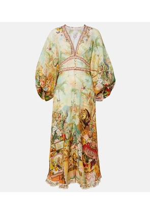 Camilla Printed linen maxi dress