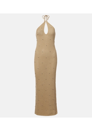 Staud Isola crochet embellished cotton beach dress