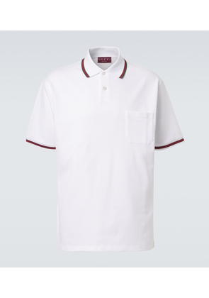 Gucci Web Stripe cotton-blend pique polo shirt
