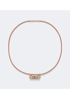 Marie Lichtenberg Luck Smash 18kt gold and leather locket necklace with emerald