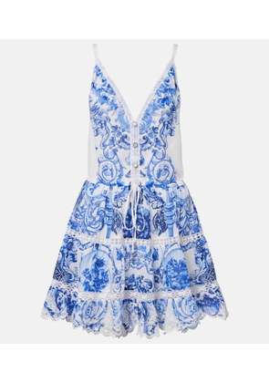 Camilla Printed cotton and silk minidress