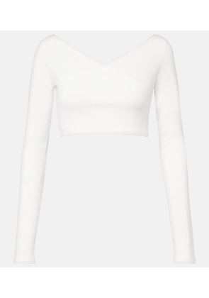 Alaia Cotton-blend crepe wrap top