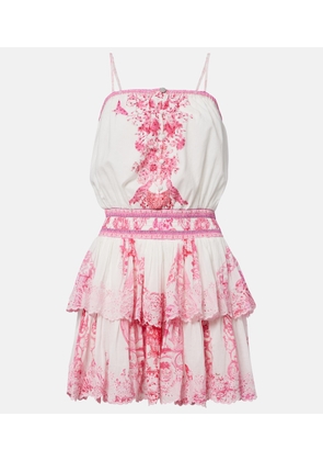 Camilla Embellished printed cotton minidress