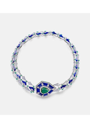 Kamyen 18kt white gold necklace with gemstones