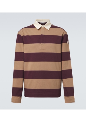 Moncler Striped cotton pique polo shirt