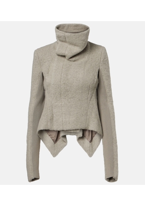 Rick Owens Asymmetric alpaca and wool-blend jacket
