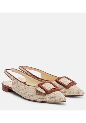 Manolo Blahnik Maylura raffia-effect slingback flats