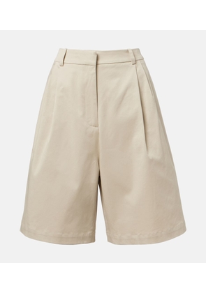 The Frankie Shop Marfa pleated cotton Bermuda shorts
