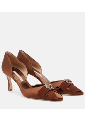 Manolo Blahnik Apidosa embellished satin pumps