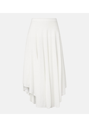 Alaia Semi-sheer asymmetric cotton crepe skirt