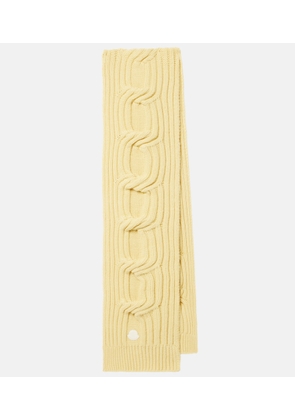 Moncler Cable-knit wool and cashmere scarf