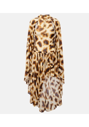 Christopher Esber Gyre printed asymmetric caped minidress