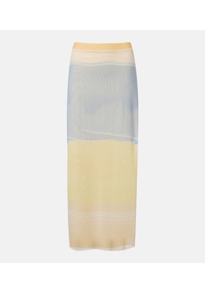 SIR Printed mesh maxi skirt