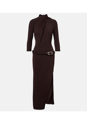 The Attico Draped open-back jersey midi dress