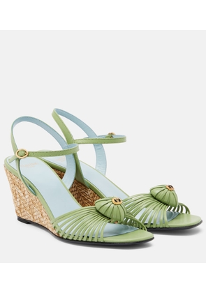 Valentino Garavani Cour Royal leather wedge sandals