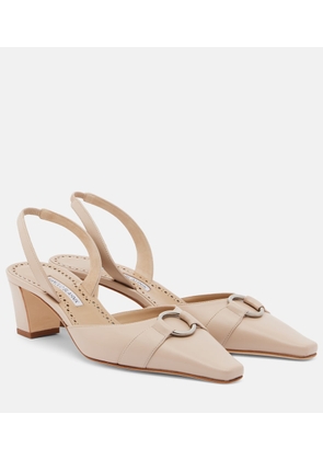 Manolo Blahnik Trixa leather slingback pumps