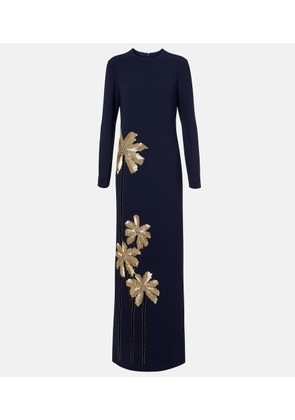 Costarellos Nevina crystal-embellished crepe gown