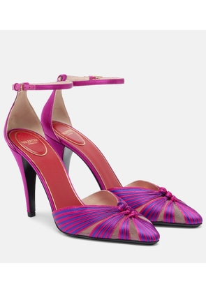 Valentino Garavani Annine leather-trimmed satin pumps