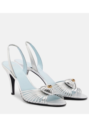 Valentino Garavani Cour Royal metallic leather slingback sandals