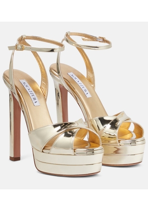 Aquazzura Divine 130 metallic platform sandals