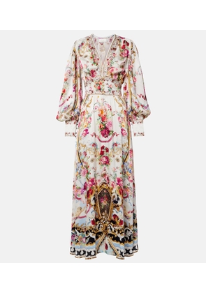 Camilla Floral silk satin maxi dress