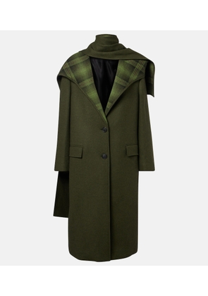 The Attico Scarf-detail wool-blend coat