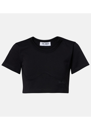 The Attico Cropped cotton jersey T-shirt