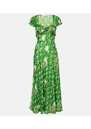 Doen Valerine floral silk satin maxi dress