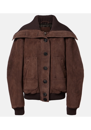 The Attico Oversized suede bomber jacket