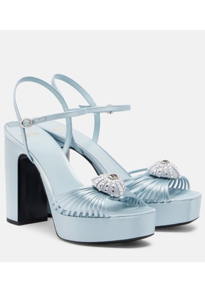 Valentino Garavani Cour Royal embellished satin platform sandals