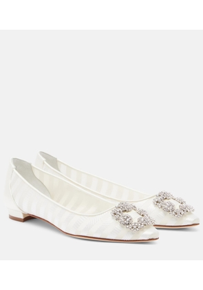Manolo Blahnik Hangisi embellished organza ballet flats