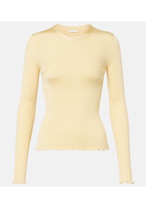 Alaia RIbbed-knit silk-blend top
