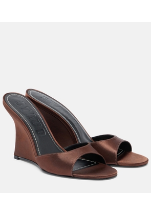Staud Brigitte satin wedge mules