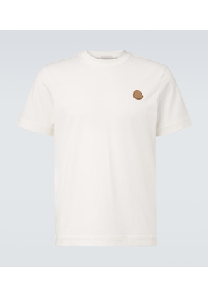 Moncler Leather-trimmed cotton jersey T-shirt