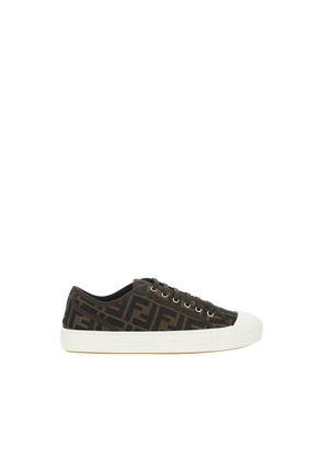 Fendi Brown Polyamide Low Top Sneakers - EU41.5/US8.5