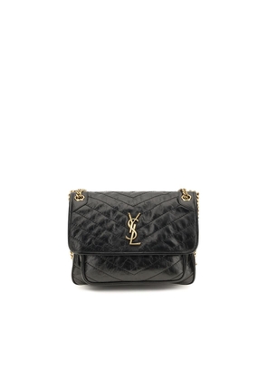 Saint Laurent Black Calf Leather Bos Taurus Shoulder Bag
