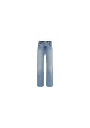 Haikure Blue Cotton Straight-Leg Jeans - W25