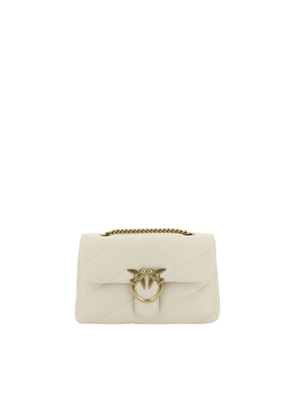 PINKO White Calf Leather Bos Taurus Shoulder Bag