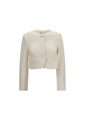 Self-Portrait Beige Polyester Full-Length Jacket - 10