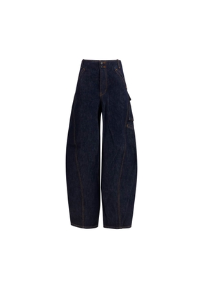 Self-Portrait Blue Cotton Cargo Pants - W25