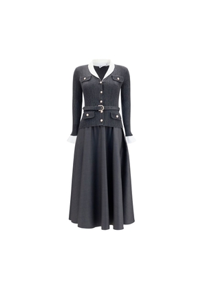 Self-Portrait Gray Polyamide Casual Dress - 10
