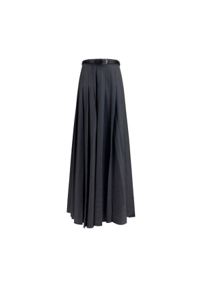 Self-Portrait Gray Polyester Long Skirt - 10
