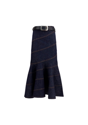 Self-Portrait Blue Denim Skirt - 10