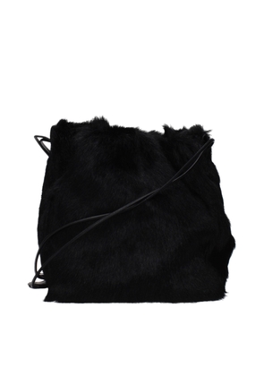 Jil Sander Black Fur Shoulder Bag
