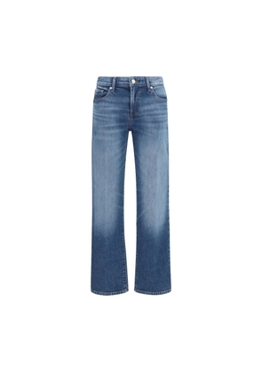 7FOR Blue Cotton Straight-Leg Jeans - W24