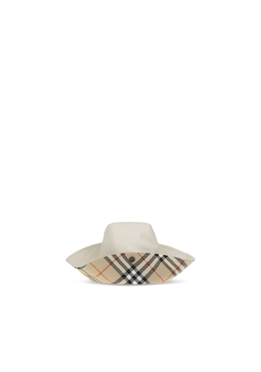Burberry White Cotton Bucket Hat - L