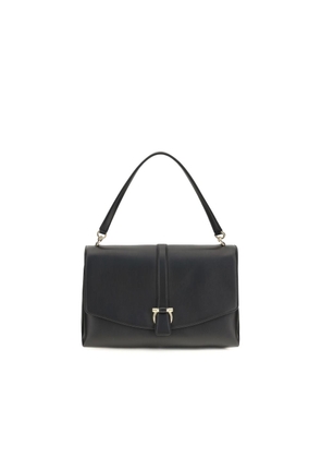 Ferragamo Black Calf Leather Bos Taurus Shoulder Bag