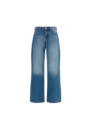 7FOR Blue Cotton Straight-Leg Jeans - W24