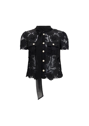 Self-Portrait Black Polyester Blouse - 10