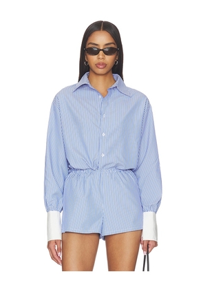 ALL THE WAYS Lucinda Button Down Top in Blue. Size XS. Also in XXS, S, M, L, XL.